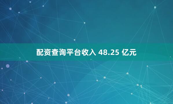 配资查询平台收入 48.25 亿元