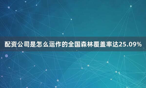 配资公司是怎么运作的全国森林覆盖率达25.09%